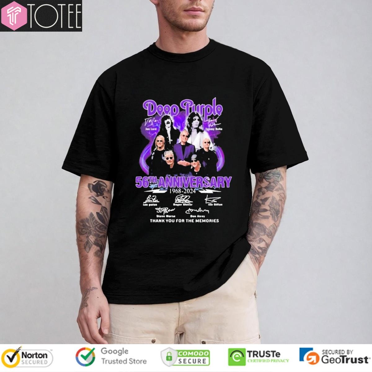 Deep Purple 56Th Anniversary 1968-2024 Signatures T-shirt