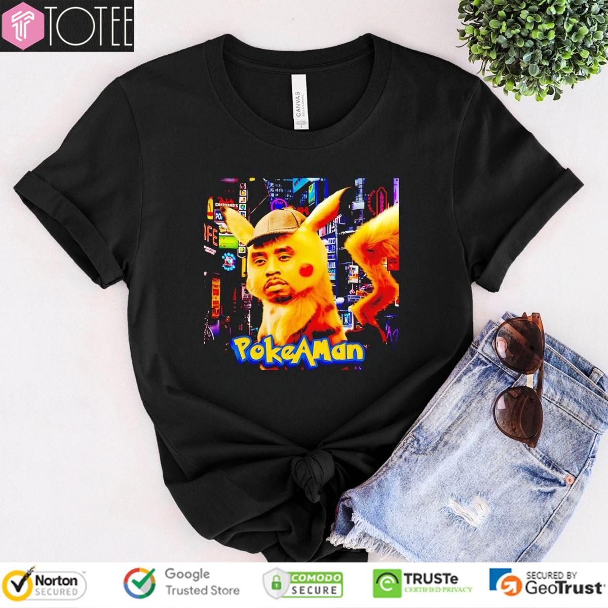 Pokeaman Parody Sean Combs Pikachu Pokemon T-shirt