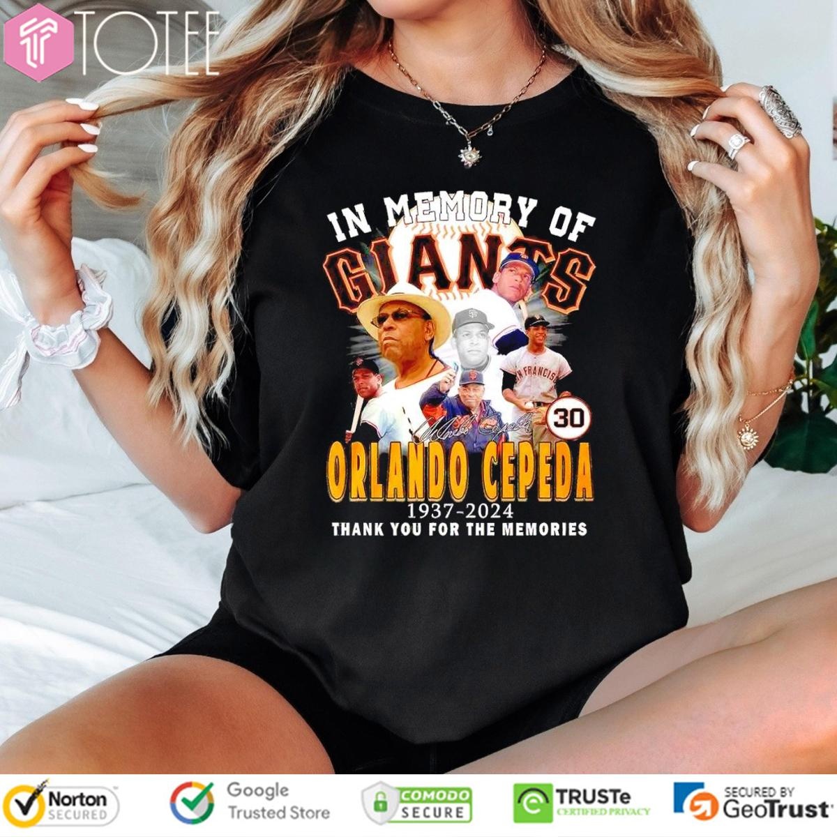 In Memory Of San Francisco Giants Orlando Cepeda 1937-2024 Signature T-shirt