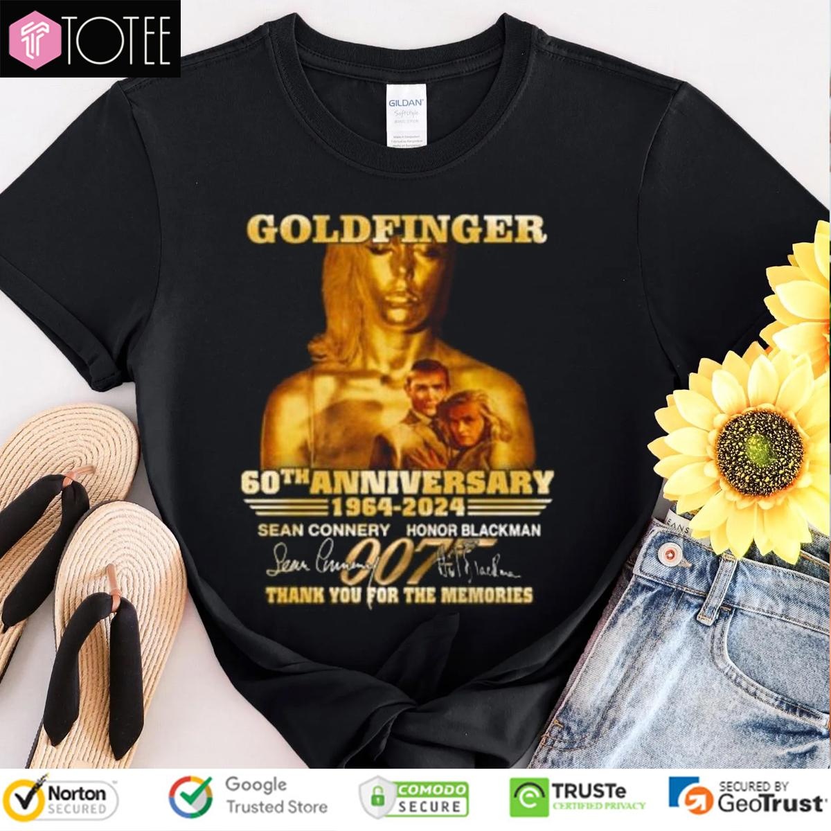 60Th Anniversary 1964-2024 Goldfinger Signatures T-shirt