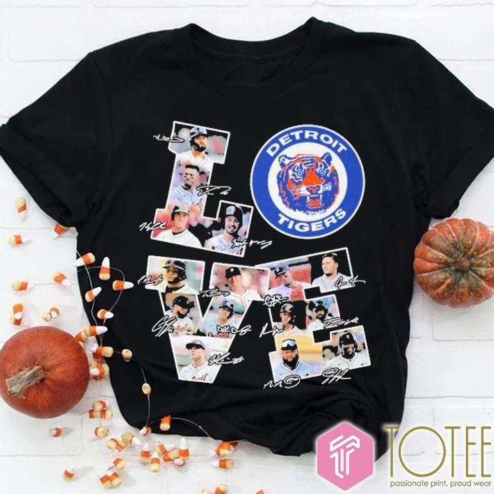 Love Detroit Tigers Baseball Signatures T-shirt