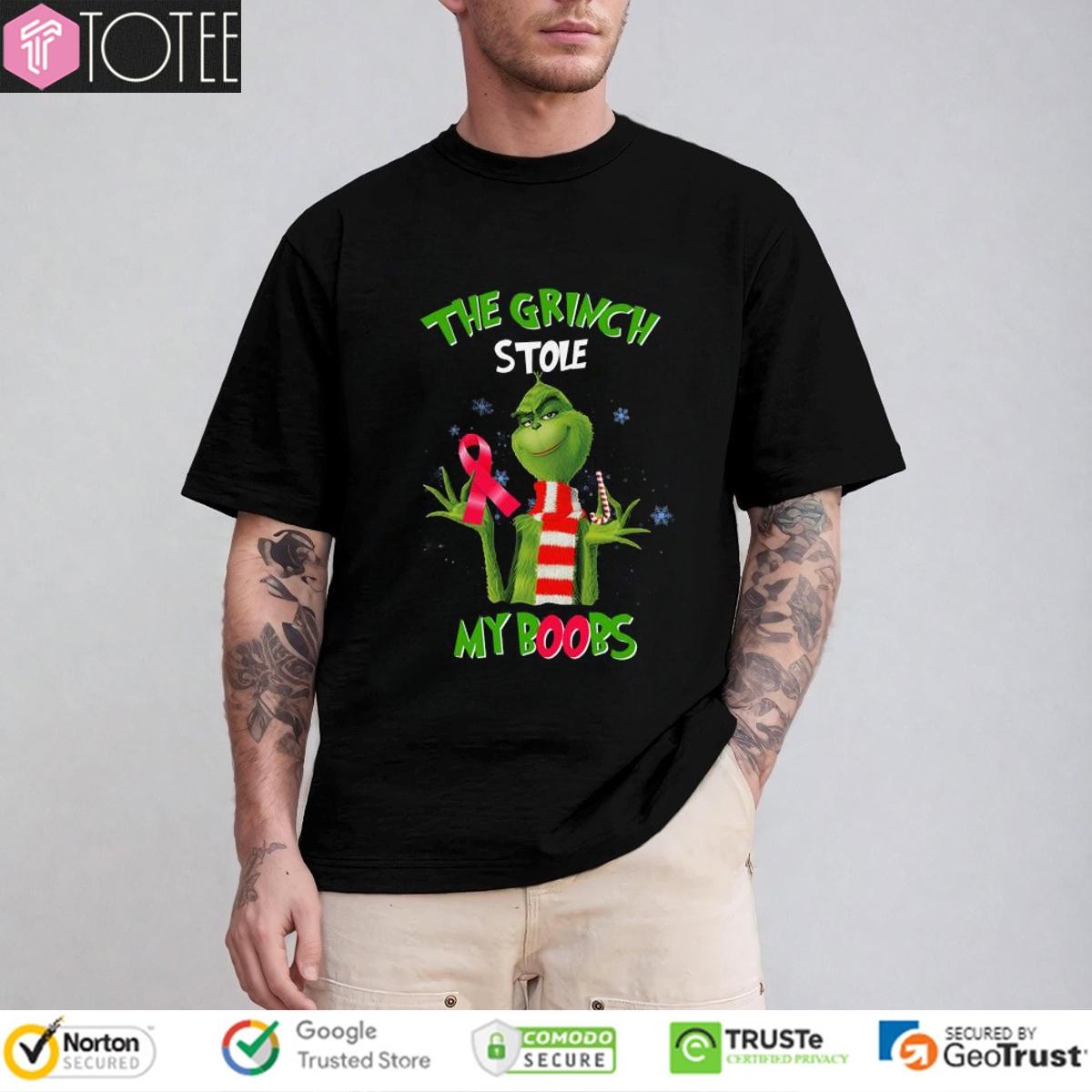 The Grinch Stole My Boobs Breast Cancer T-shirt
