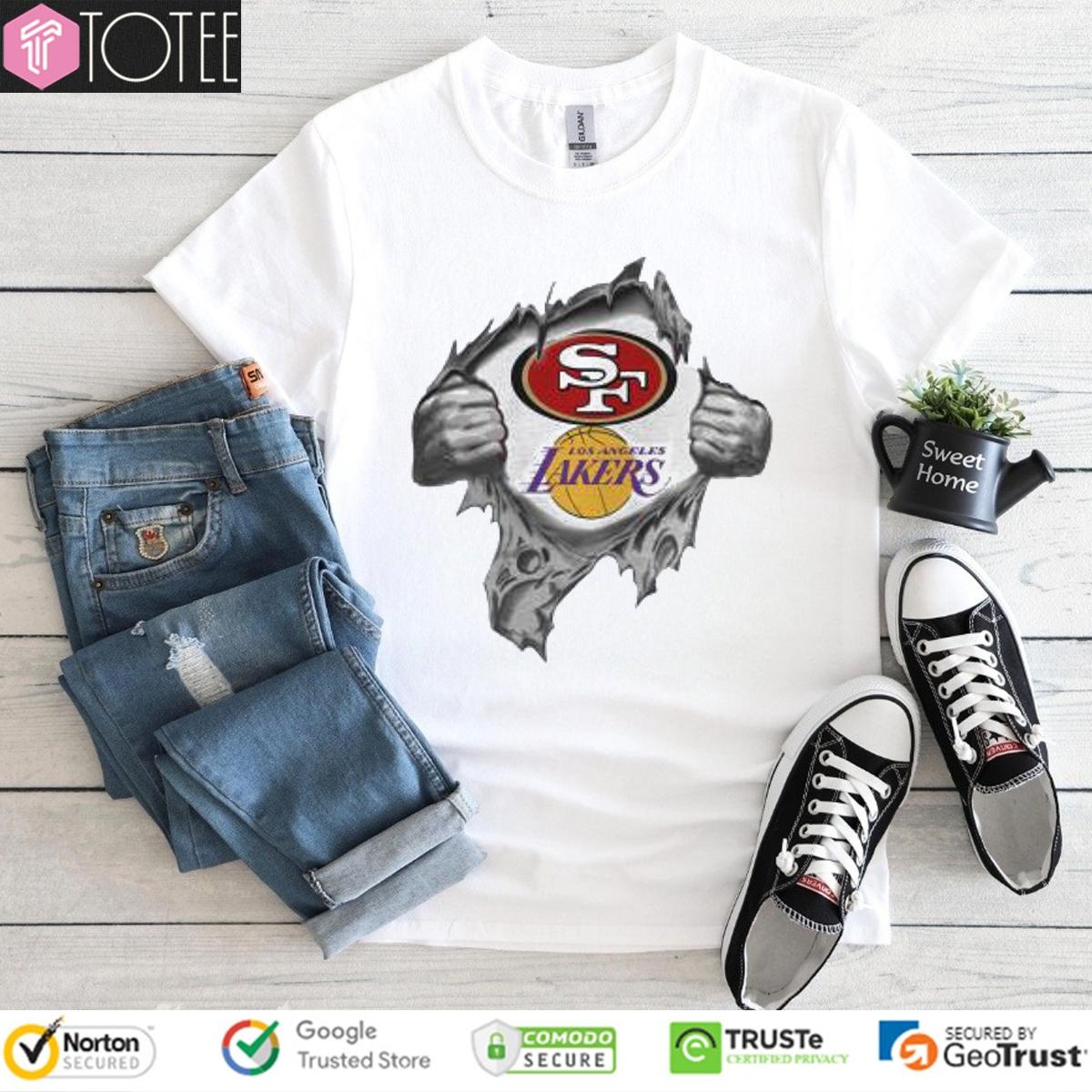 Inside Me San Francisco 49Ers Los Angeles Lakers T-shirt