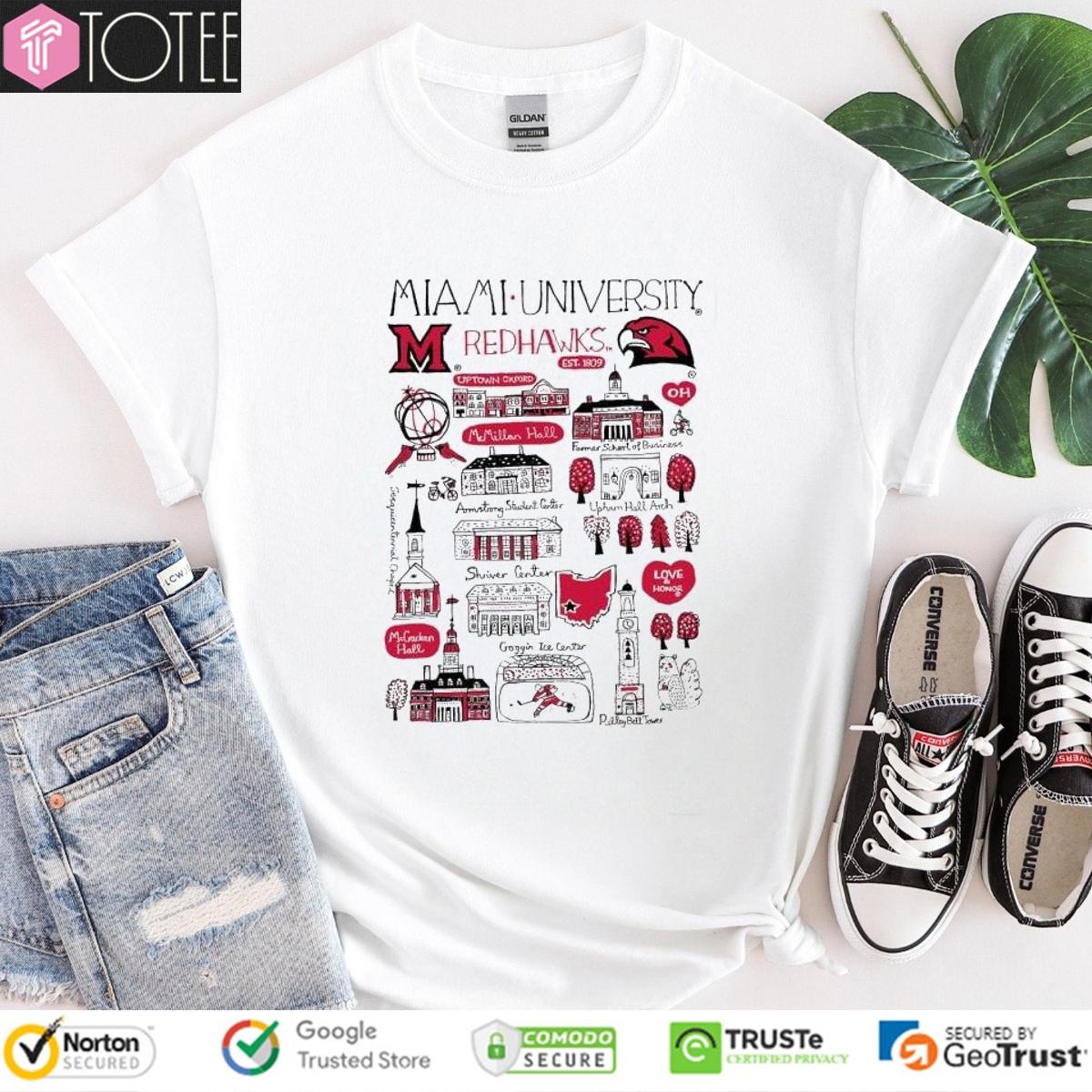 Miami University Redhawks Art Illustration T-shirt