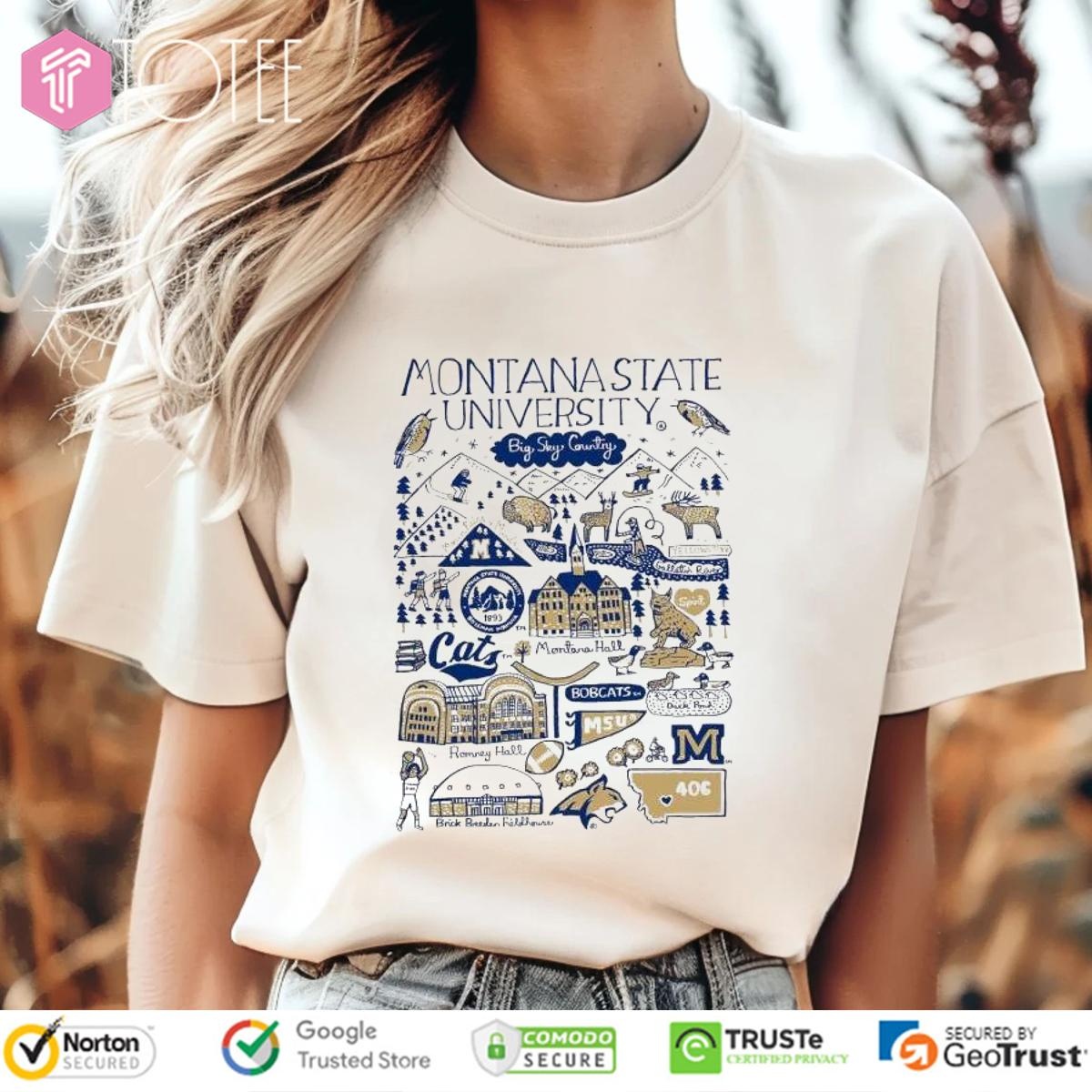 Montana State University Art Illustration T-shirt