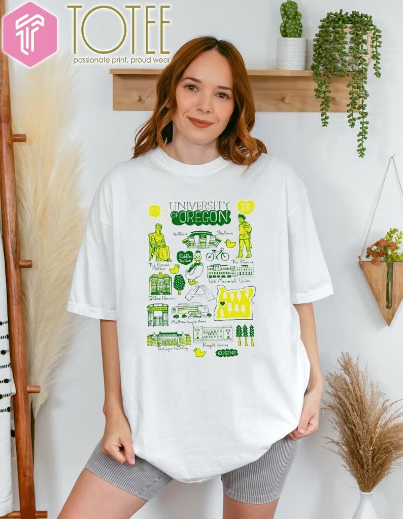 University Of Oregon Ducks Art Illustration T-shirt