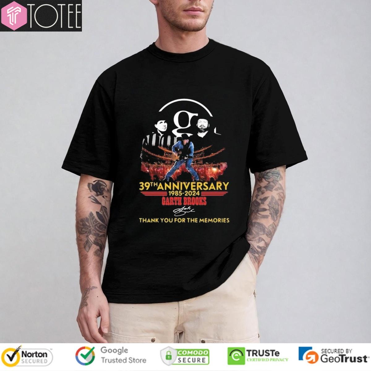 39Th Anniversary 1985-2024 Garth Brooks Music Signature T-shirt