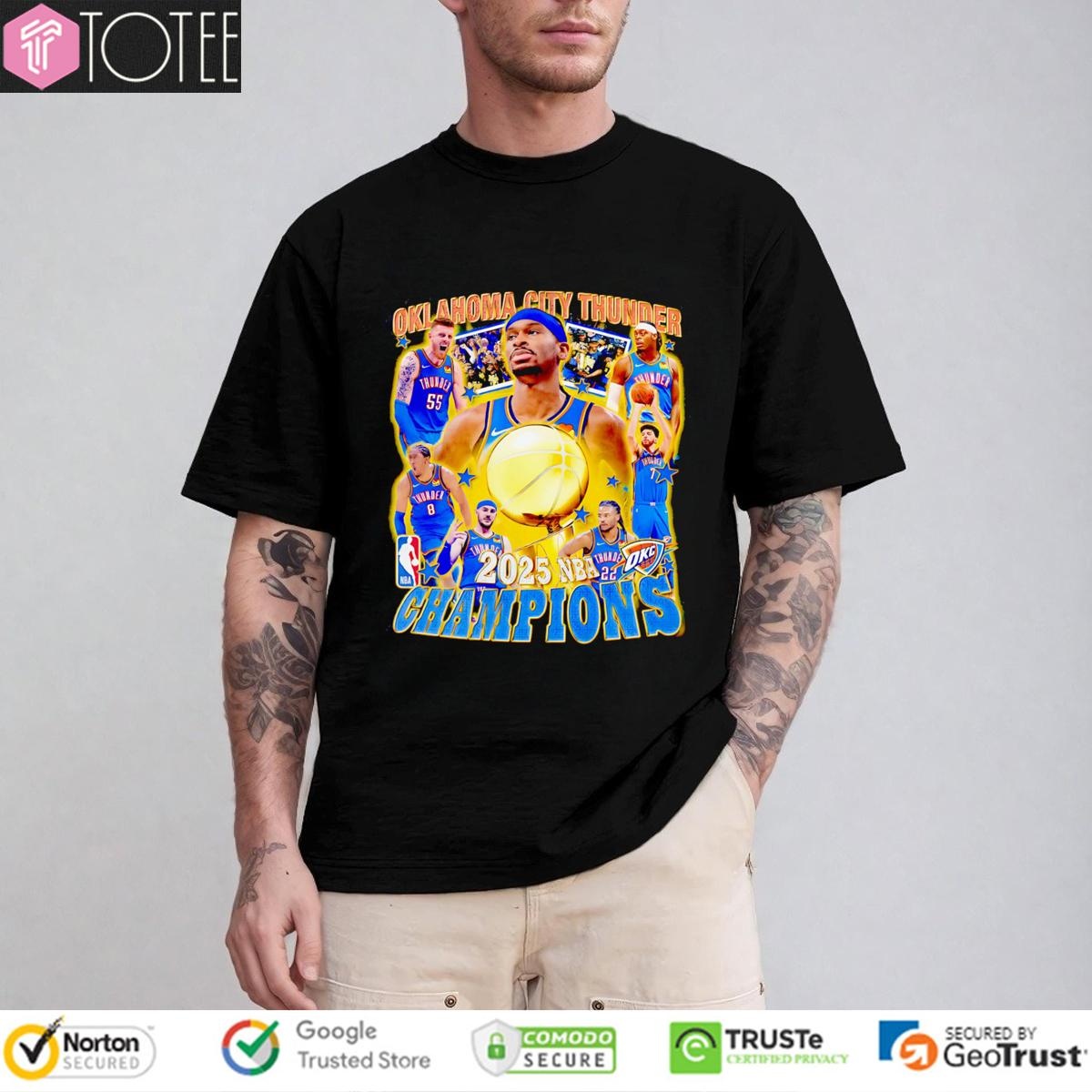 Oklahoma City Thunder Champions 2025 Nba Champions Vintage Bootleg T-shirt