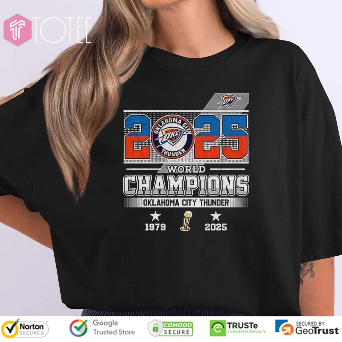 Okc Thunder Nba Basketball 2025 World Champions Logo T-shirt