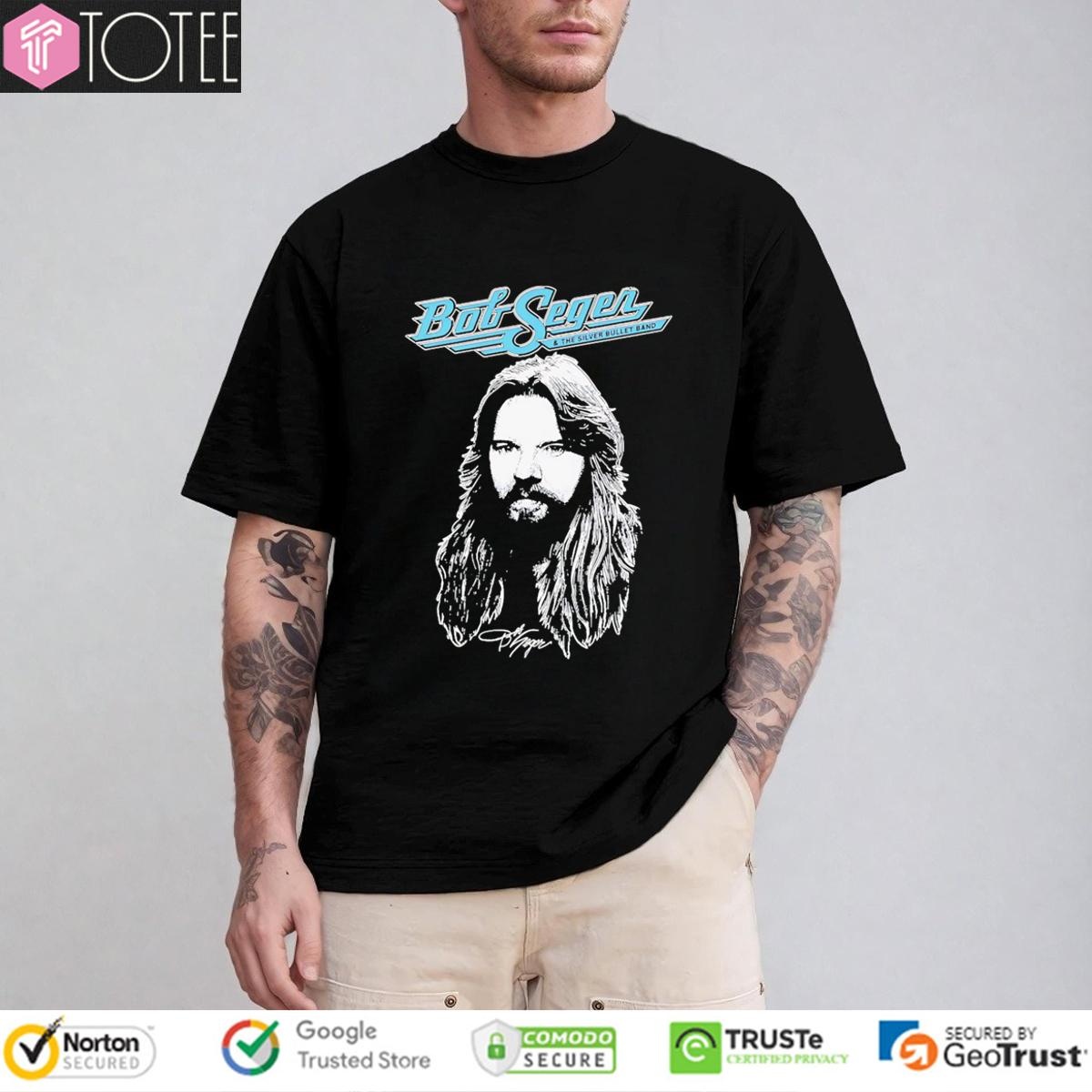 Big Head Bob Seger And The Silver Bullet Band Signature T-shirt