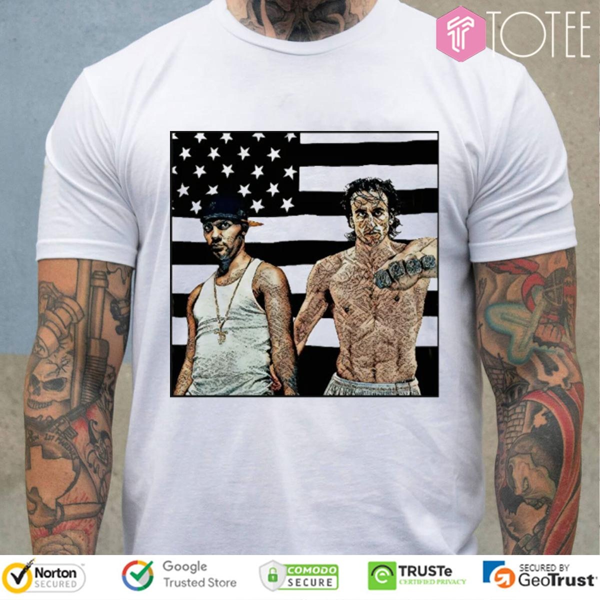 Stankantonia Nba Tattooed American Flag T-shirt