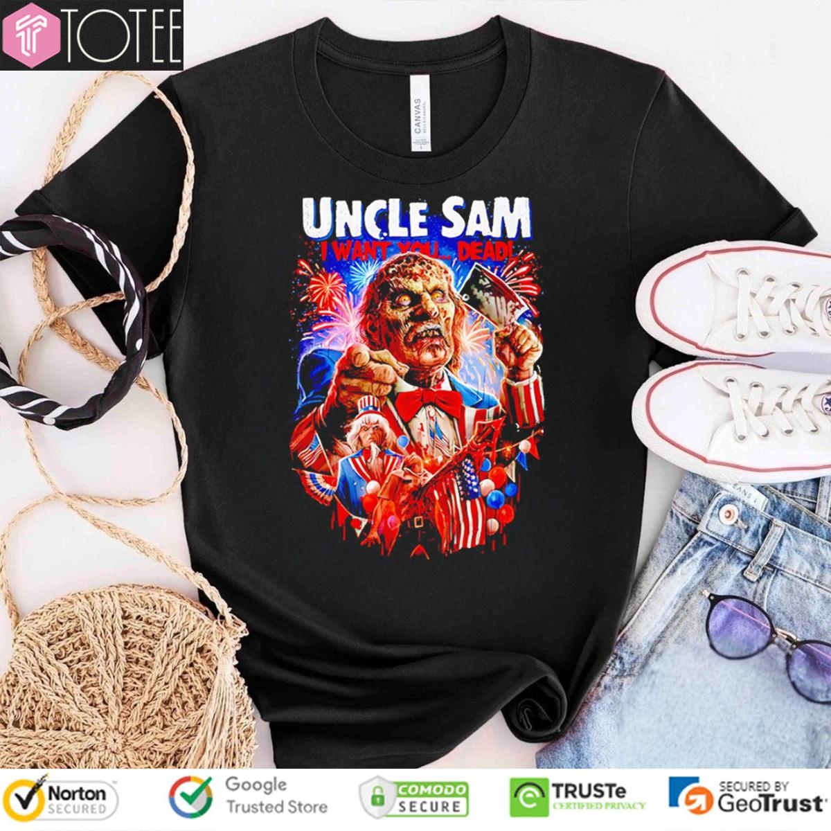 Uncle Sam I Want You Dead 4Th Of July Halloween T-shirt