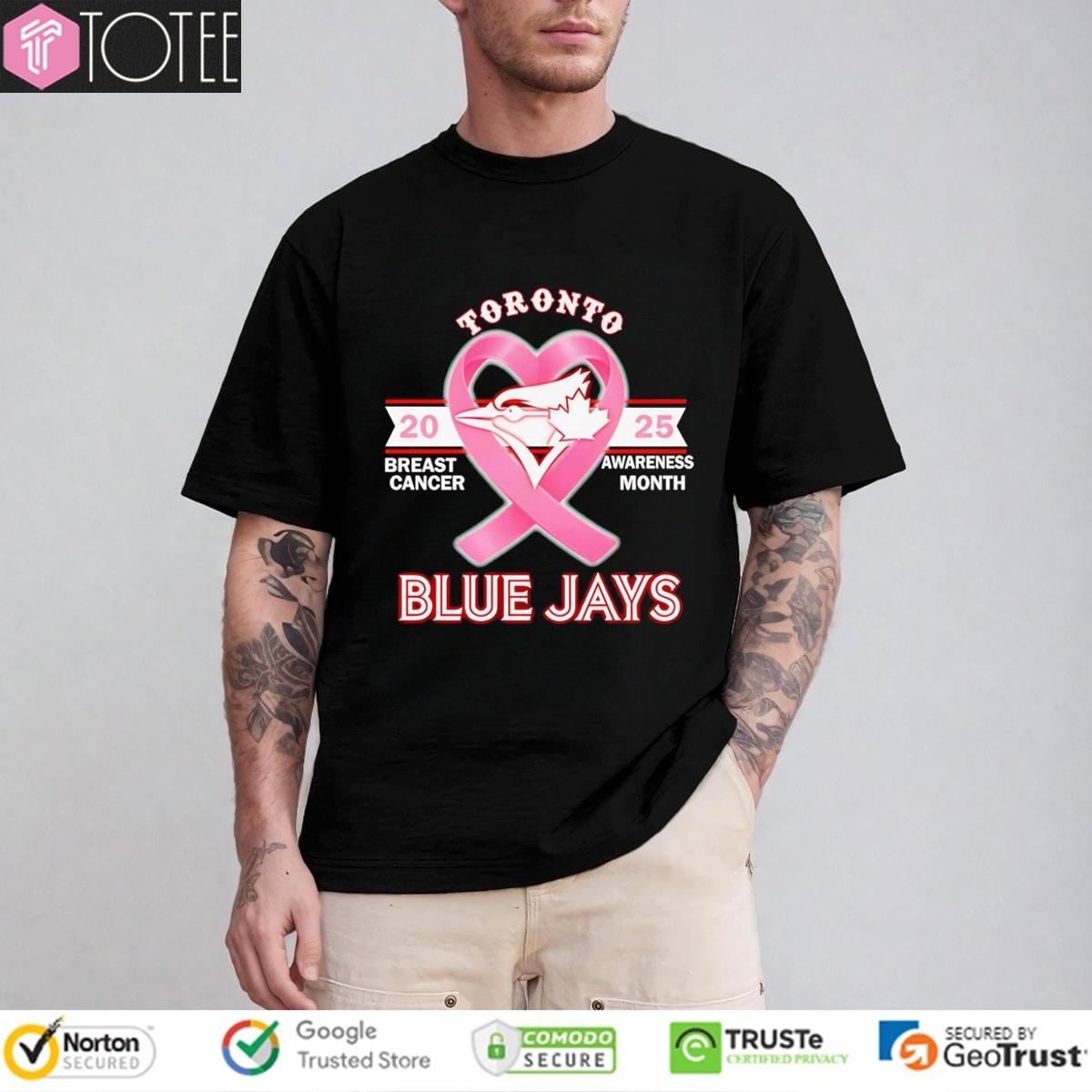 2025 Breast Cancer Awareness Month Toronto Blue Jays Baseball T-shirt