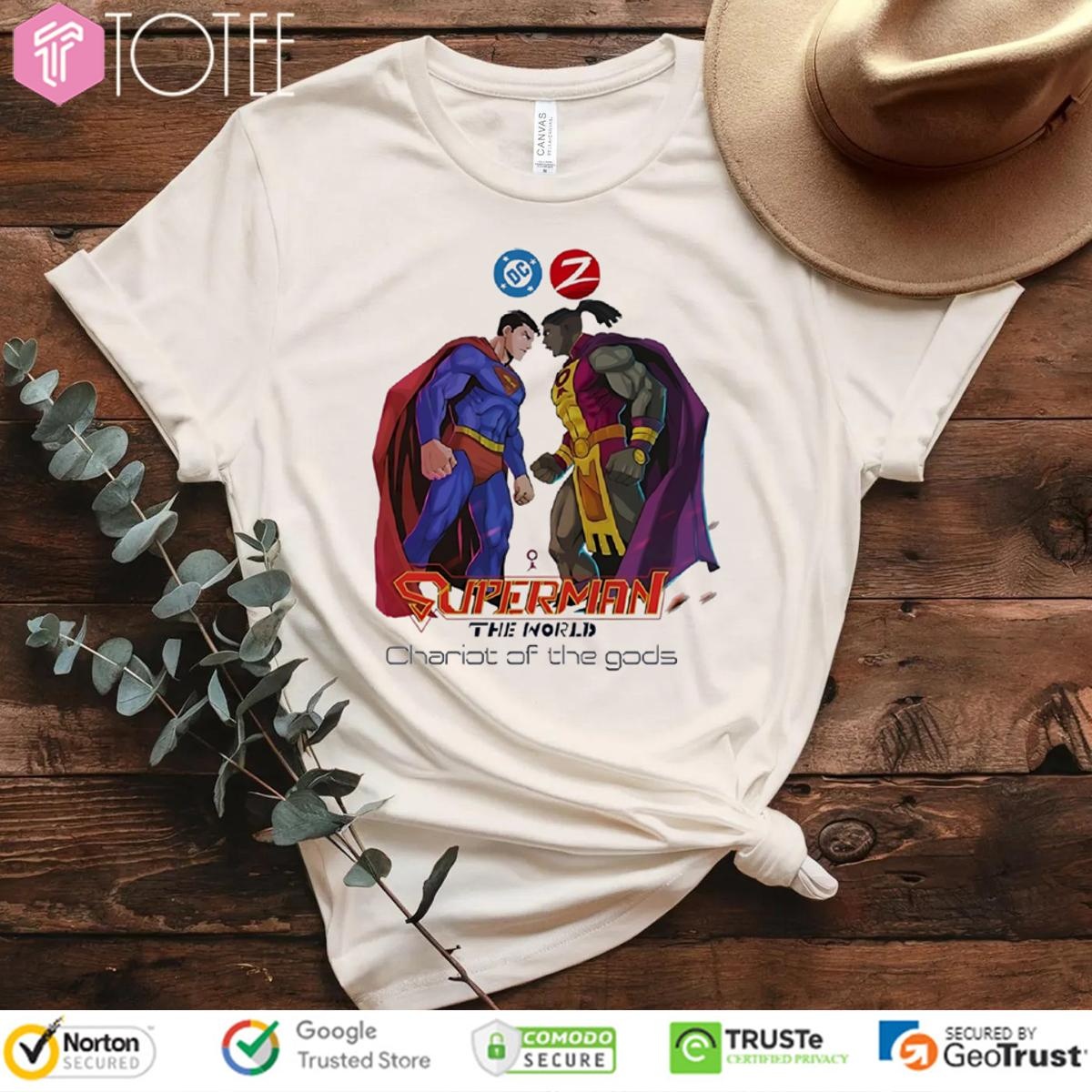 Dc Zebra Comics Superman The World Chariot Of The Gods T-shirt
